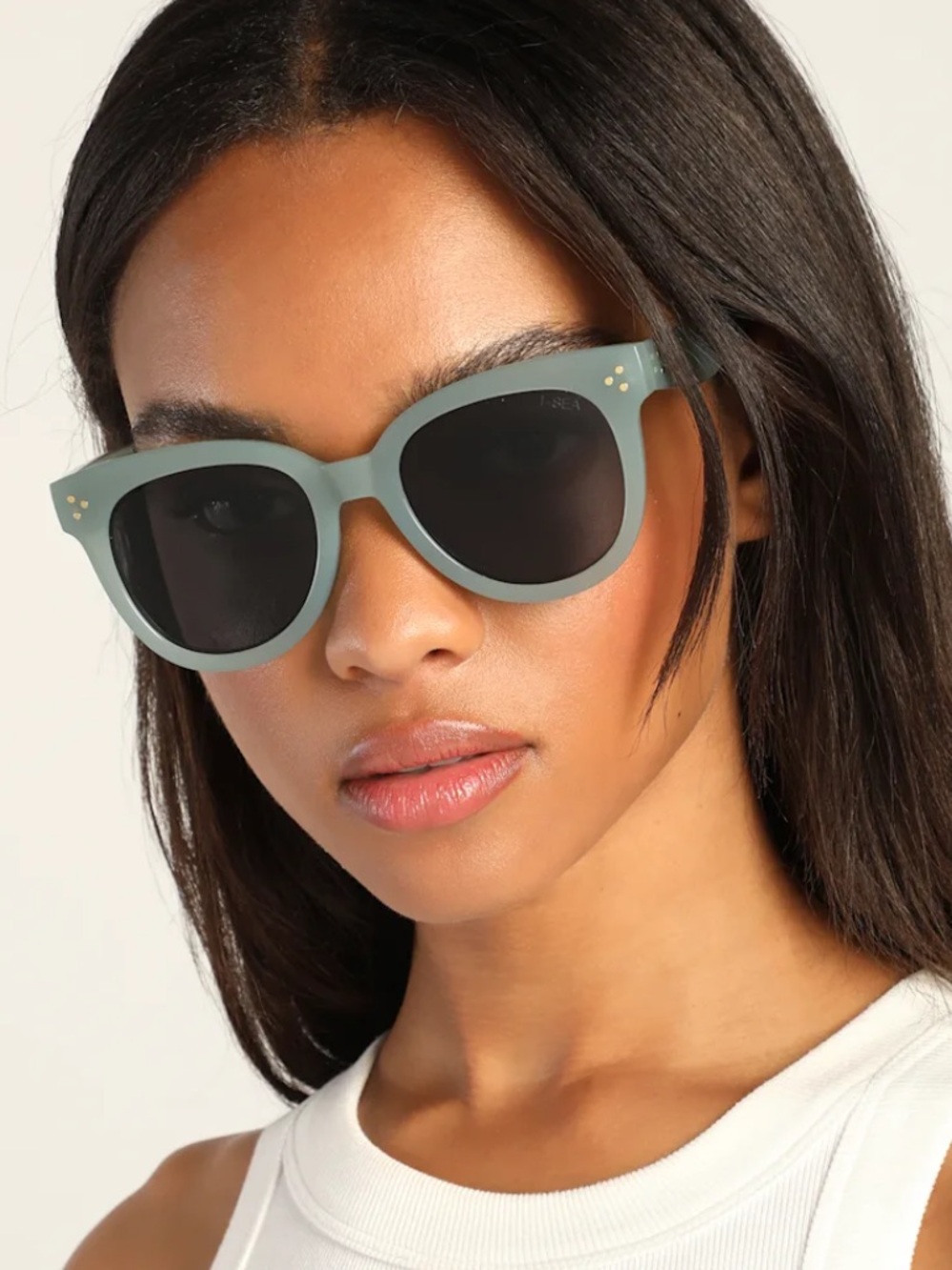 Anthropologie x I-Sea Cleo Mint Green Polarized Sunglasses Sunnies Avocado/Smoke